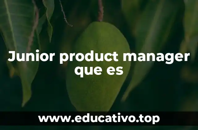 Junior product manager que es