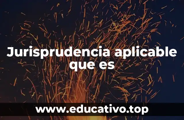Jurisprudencia aplicable que es