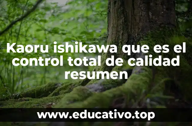 Kaoru ishikawa que es el control total de calidad resumen