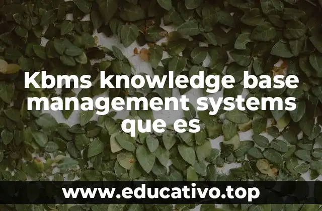 Kbms knowledge base management systems que es