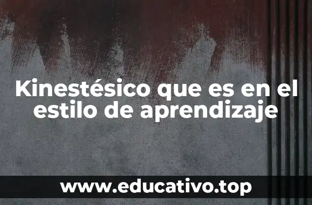 Kinestésico que es en el estilo de aprendizaje