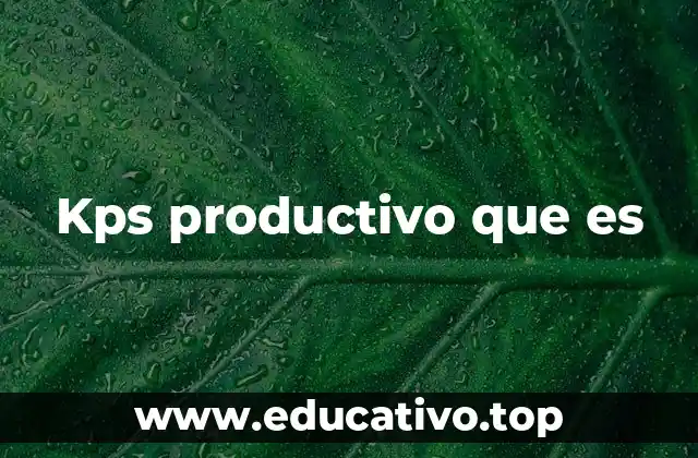 Kps productivo que es