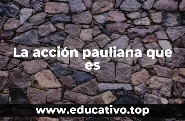La acción pauliana que es