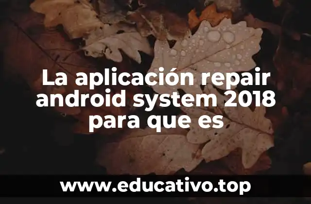 La aplicación repair android system 2018 para que es