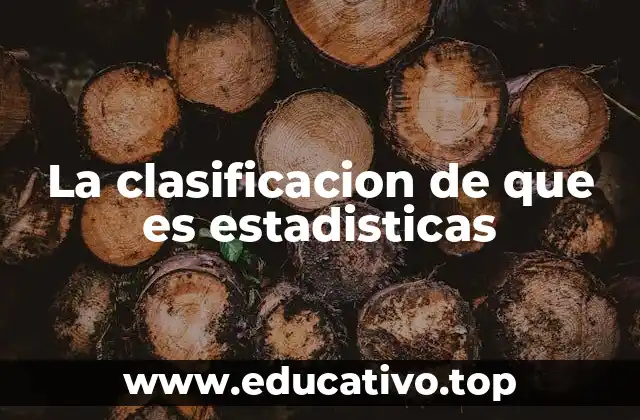 La clasificacion de que es estadisticas