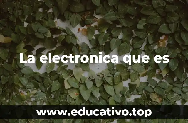 La electronica que es