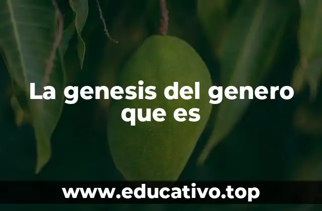 La genesis del genero que es
