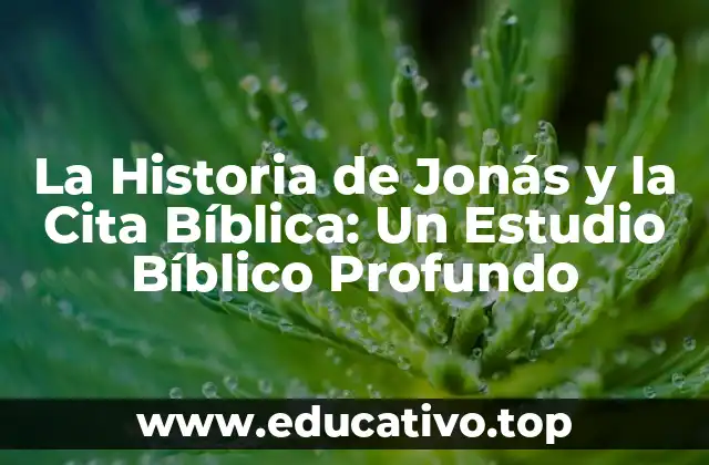 La Historia de Jonás y la Cita Bíblica: Un Estudio Bíblico Profundo