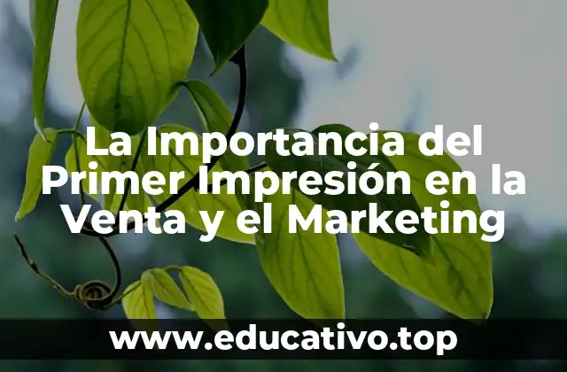 La Importancia del Primer Impresión en la Venta y el Marketing