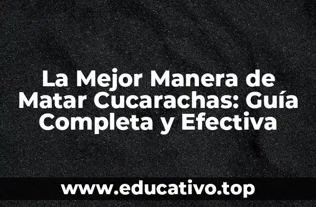La Mejor Manera de Matar Cucarachas: Guía Completa y Efectiva