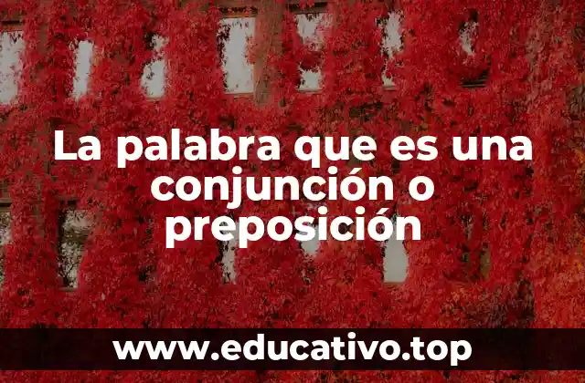 La palabra que es una conjunción o preposición