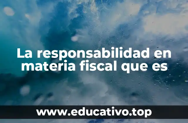 La responsabilidad en materia fiscal que es
