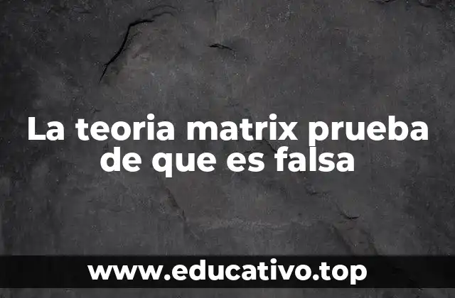La teoria matrix prueba de que es falsa