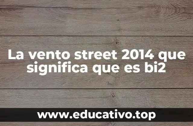 La vento street 2014 que significa que es bi2