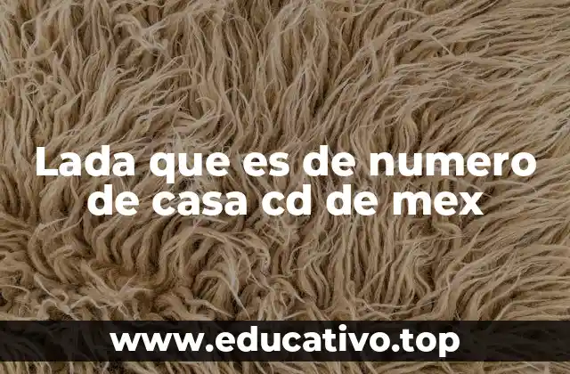 Lada que es de numero de casa cd de mex