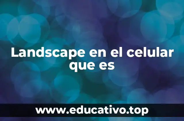 Landscape en el celular que es