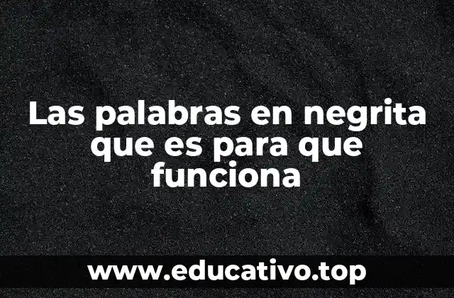 Las palabras en negrita que es para que funciona