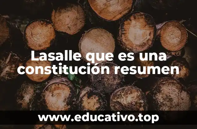 Lasalle que es una constitución resumen