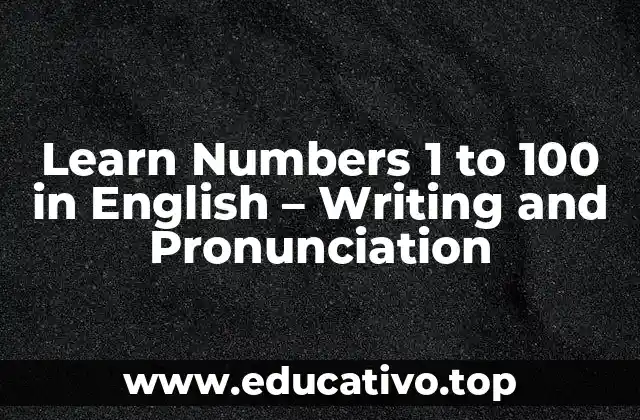 Learn Numbers 1 to 100 in English – Writing and Pronunciation