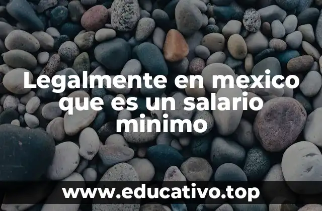 Legalmente en mexico que es un salario minimo
