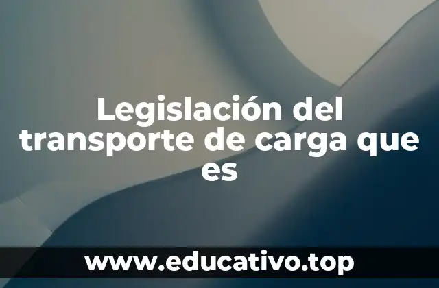 Legislación del transporte de carga que es