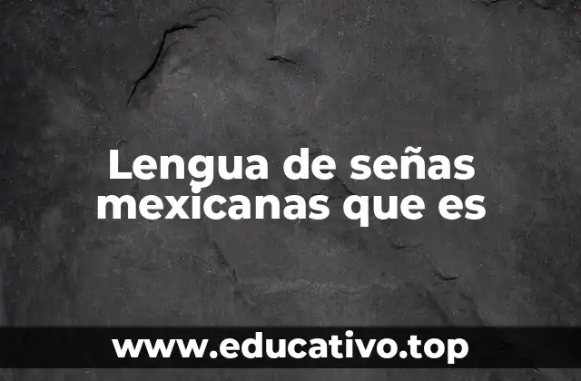 Lengua de señas mexicanas que es