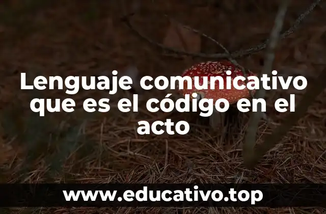 Lenguaje comunicativo que es el código en el acto