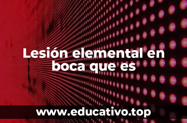 Lesión elemental en boca que es