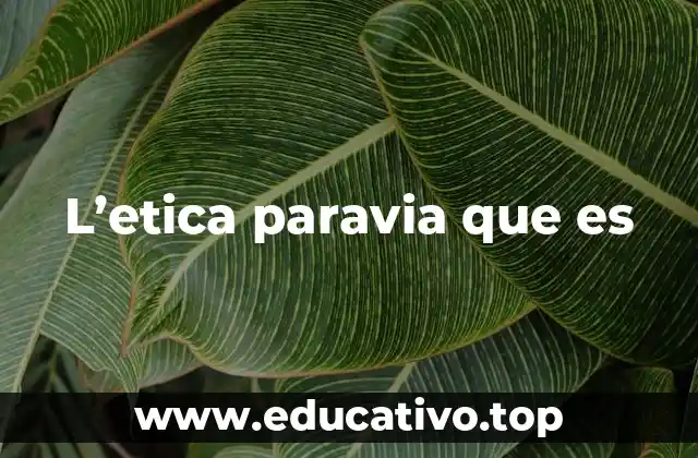 L’etica paravia que es