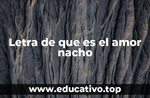 Letra de que es el amor nacho