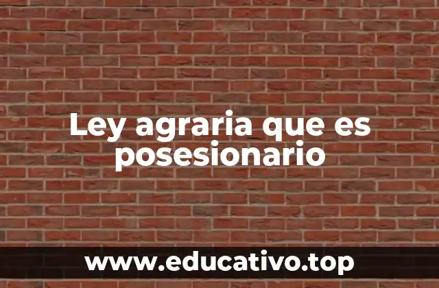 Ley agraria que es posesionario