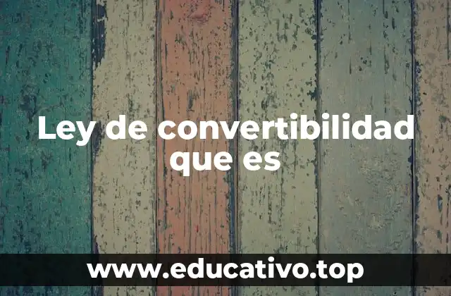 Ley de convertibilidad que es