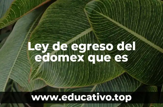 Ley de egreso del edomex que es