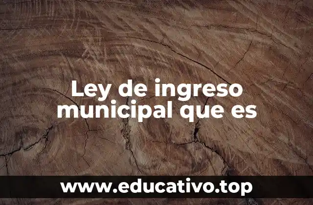 Ley de ingreso municipal que es