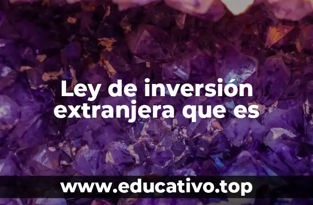Ley de inversión extranjera que es