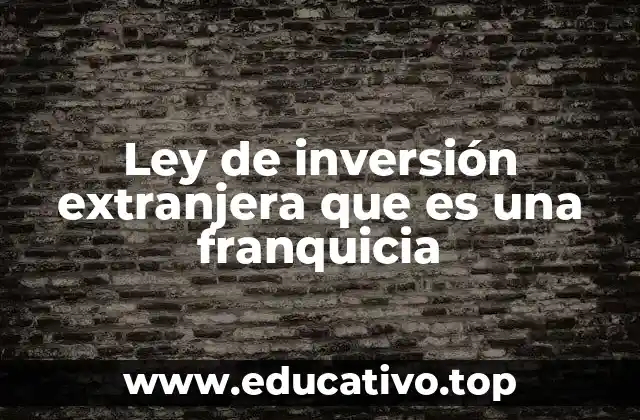 Ley de inversión extranjera que es una franquicia