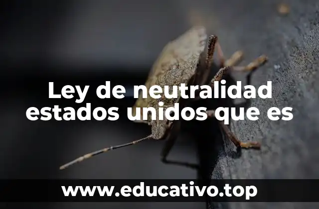 Ley de neutralidad estados unidos que es