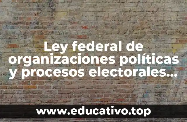 Ley federal de organizaciones políticas y procesos electorales que es