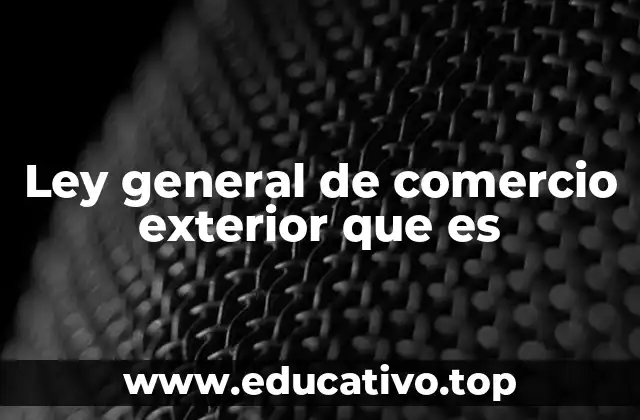 Ley general de comercio exterior que es