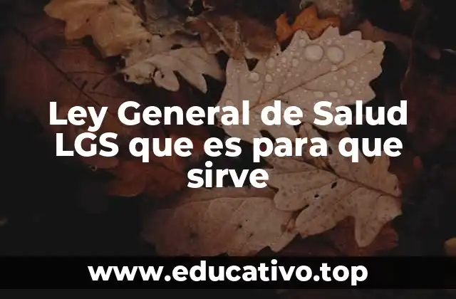 Ley General de Salud LGS que es para que sirve