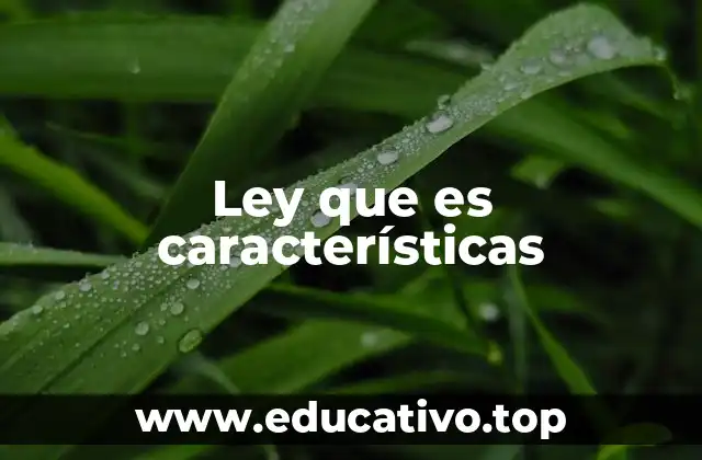 Ley que es características