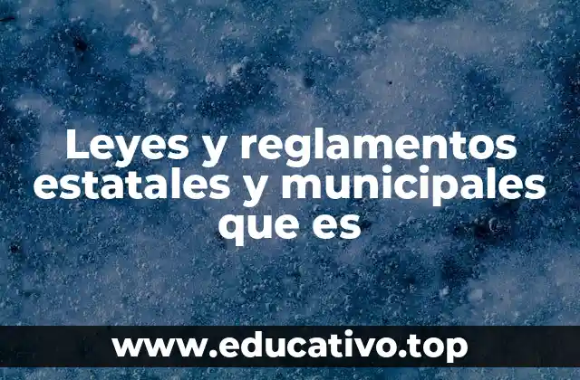 Leyes y reglamentos estatales y municipales que es
