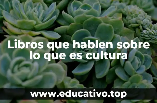 Libros que hablen sobre lo que es cultura