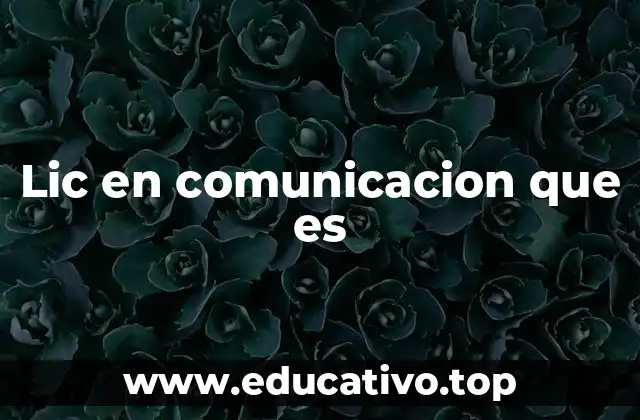 Lic en comunicacion que es