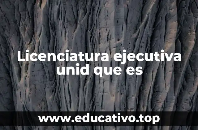 Licenciatura ejecutiva unid que es
