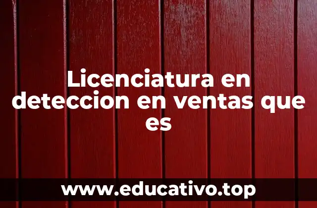 Licenciatura en deteccion en ventas que es
