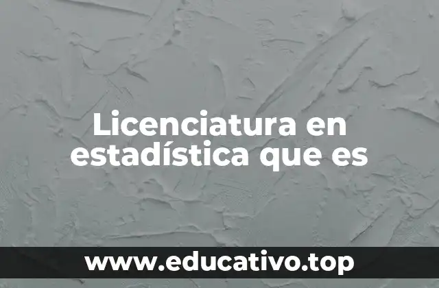 Licenciatura en estadística que es