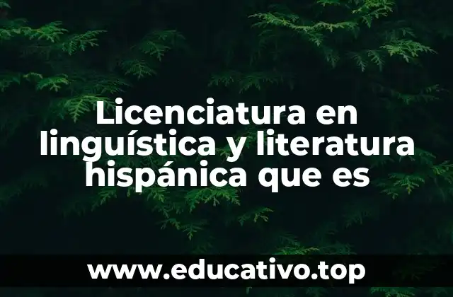 Licenciatura en linguística y literatura hispánica que es