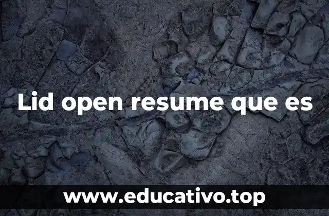 Lid open resume que es