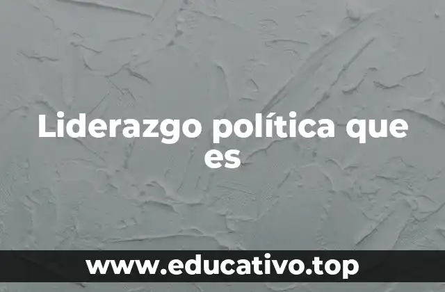 Liderazgo política que es